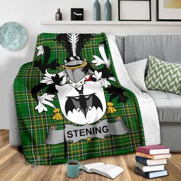 Scottish Stening Coat of Arms Family Crest Ireland Blanket Irish National Tartan Irish County Blanket