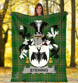 Scottish Stening Coat of Arms Family Crest Ireland Blanket Irish National Tartan Irish County Blanket