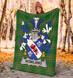 Scottish Nowland Coat of Arms Family Crest Ireland Blanket Irish National Tartan Irish County Blanket