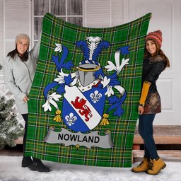 Scottish Nowland Coat of Arms Family Crest Ireland Blanket Irish National Tartan Irish County Blanket