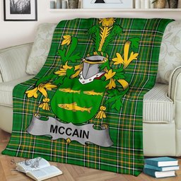 Scottish McCain or O'Kane Coat of Arms Family Crest Ireland Blanket Irish National Tartan Irish County Blanket