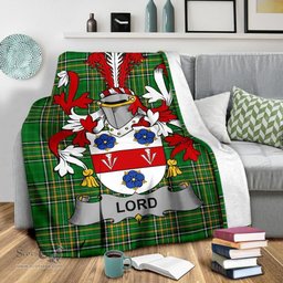Scottish Lord Coat of Arms Family Crest Ireland Blanket Irish National Tartan Irish County Blanket