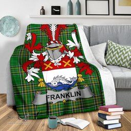 Scottish Franklin Coat of Arms Family Crest Ireland Blanket Irish National Tartan Irish County Blanket