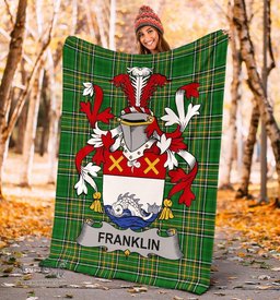Scottish Franklin Coat of Arms Family Crest Ireland Blanket Irish National Tartan Irish County Blanket