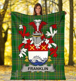 Scottish Franklin Coat of Arms Family Crest Ireland Blanket Irish National Tartan Irish County Blanket