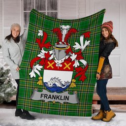 Scottish Franklin Coat of Arms Family Crest Ireland Blanket Irish National Tartan Irish County Blanket