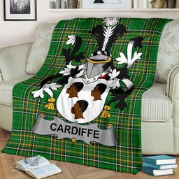 Scottish Cardiffe Coat of Arms Family Crest Ireland Blanket Irish National Tartan Irish County Blanket