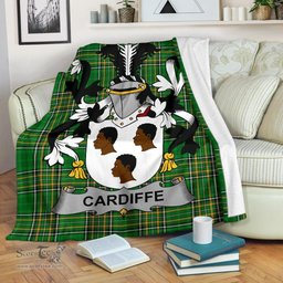 Scottish Cardiffe Coat of Arms Family Crest Ireland Blanket Irish National Tartan Irish County Blanket