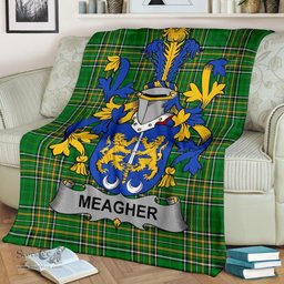 Scottish Meagher or O'Maher Coat of Arms Family Crest Ireland Blanket Irish National Tartan Irish County Blanket