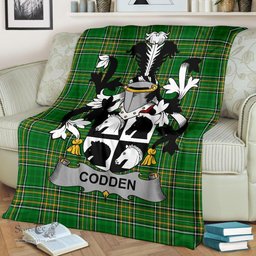 Scottish Codden or McCodden Coat of Arms Family Crest Ireland Blanket Irish National Tartan Irish County Blanket