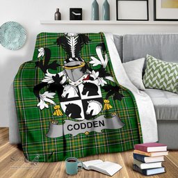 Scottish Codden or McCodden Coat of Arms Family Crest Ireland Blanket Irish National Tartan Irish County Blanket