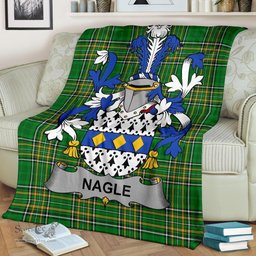 Scottish Nagle Coat of Arms Family Crest Ireland Blanket Irish National Tartan Irish County Blanket