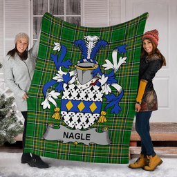 Scottish Nagle Coat of Arms Family Crest Ireland Blanket Irish National Tartan Irish County Blanket