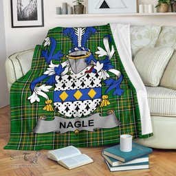 Scottish Nagle Coat of Arms Family Crest Ireland Blanket Irish National Tartan Irish County Blanket