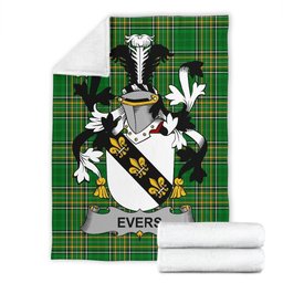 Scottish Evers Coat of Arms Family Crest Ireland Blanket Irish National Tartan Irish County Blanket