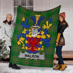 Scottish Walron Coat of Arms Family Crest Ireland Blanket Irish National Tartan Irish County Blanket