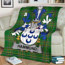 Scottish Hammond Coat of Arms Family Crest Ireland Blanket Irish National Tartan Irish County Blanket