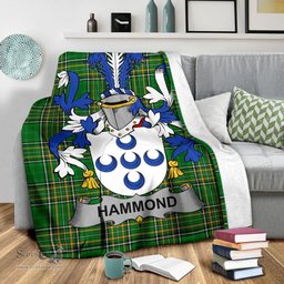 Scottish Hammond Coat of Arms Family Crest Ireland Blanket Irish National Tartan Irish County Blanket