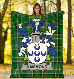 Scottish Hammond Coat of Arms Family Crest Ireland Blanket Irish National Tartan Irish County Blanket