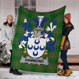 Scottish Hammond Coat of Arms Family Crest Ireland Blanket Irish National Tartan Irish County Blanket