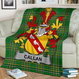 Scottish Callan or O'Callan Coat of Arms Family Crest Ireland Blanket Irish National Tartan Irish County Blanket