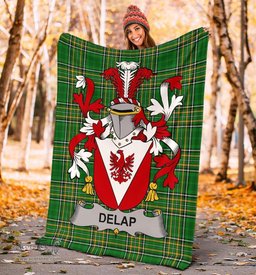 Scottish Delap Coat of Arms Family Crest Ireland Blanket Irish National Tartan Irish County Blanket