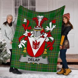 Scottish Delap Coat of Arms Family Crest Ireland Blanket Irish National Tartan Irish County Blanket