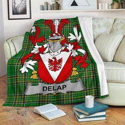 Scottish Delap Coat of Arms Family Crest Ireland Blanket Irish National Tartan Irish County Blanket