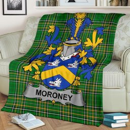 Scottish Moroney or O'Moroney Coat of Arms Family Crest Ireland Blanket Irish National Tartan Irish County Blanket