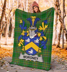 Scottish Moroney or O'Moroney Coat of Arms Family Crest Ireland Blanket Irish National Tartan Irish County Blanket