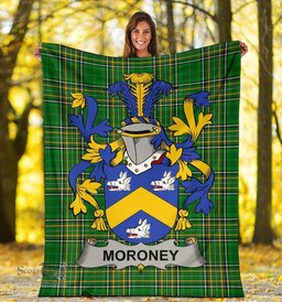 Scottish Moroney or O'Moroney Coat of Arms Family Crest Ireland Blanket Irish National Tartan Irish County Blanket