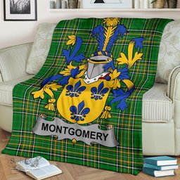 Scottish Montgomery Coat of Arms Family Crest Ireland Blanket Irish National Tartan Irish County Blanket