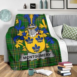 Scottish Montgomery Coat of Arms Family Crest Ireland Blanket Irish National Tartan Irish County Blanket