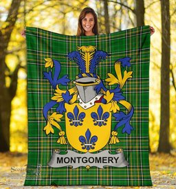 Scottish Montgomery Coat of Arms Family Crest Ireland Blanket Irish National Tartan Irish County Blanket