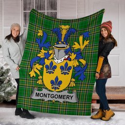 Scottish Montgomery Coat of Arms Family Crest Ireland Blanket Irish National Tartan Irish County Blanket