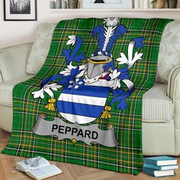 Scottish Peppard Coat of Arms Family Crest Ireland Blanket Irish National Tartan Irish County Blanket