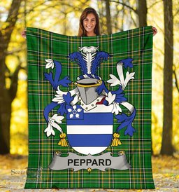Scottish Peppard Coat of Arms Family Crest Ireland Blanket Irish National Tartan Irish County Blanket