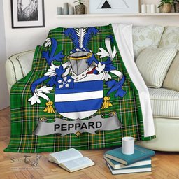 Scottish Peppard Coat of Arms Family Crest Ireland Blanket Irish National Tartan Irish County Blanket