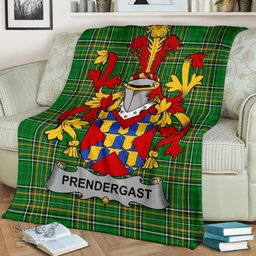 Scottish Prendergast Coat of Arms Family Crest Ireland Blanket Irish National Tartan Irish County Blanket
