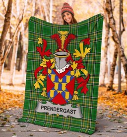 Scottish Prendergast Coat of Arms Family Crest Ireland Blanket Irish National Tartan Irish County Blanket