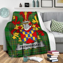 Scottish Prendergast Coat of Arms Family Crest Ireland Blanket Irish National Tartan Irish County Blanket