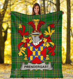 Scottish Prendergast Coat of Arms Family Crest Ireland Blanket Irish National Tartan Irish County Blanket
