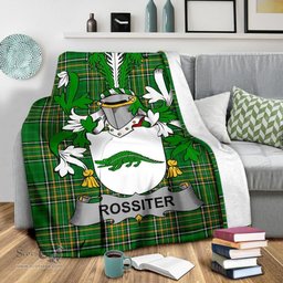 Scottish Rossiter Coat of Arms Family Crest Ireland Blanket Irish National Tartan Irish County Blanket