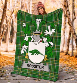 Scottish Rossiter Coat of Arms Family Crest Ireland Blanket Irish National Tartan Irish County Blanket