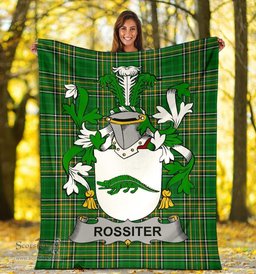 Scottish Rossiter Coat of Arms Family Crest Ireland Blanket Irish National Tartan Irish County Blanket