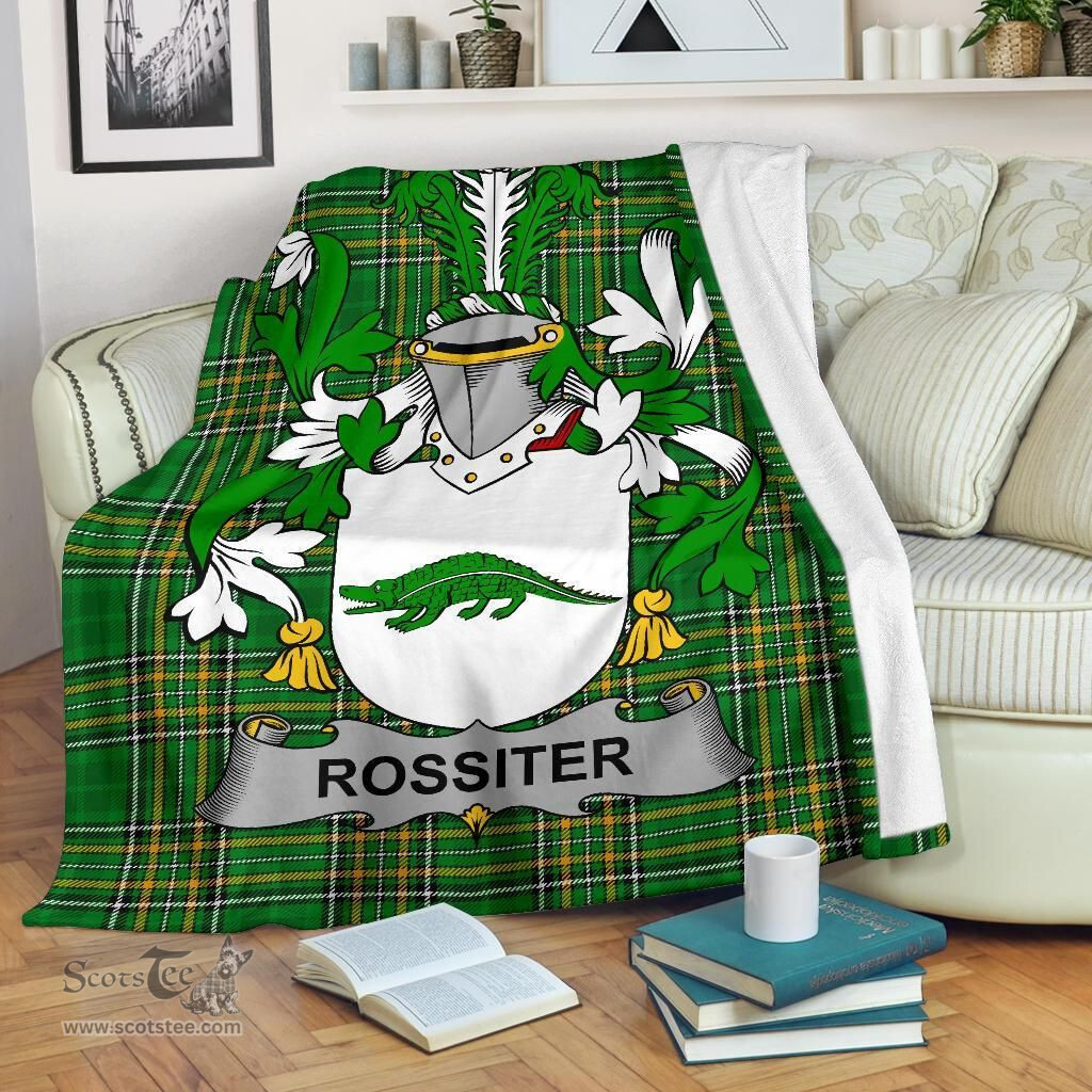 Scottish Rossiter Coat of Arms Family Crest Ireland Blanket Irish National Tartan Irish County Blanket