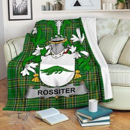 Scottish Rossiter Coat of Arms Family Crest Ireland Blanket Irish National Tartan Irish County Blanket
