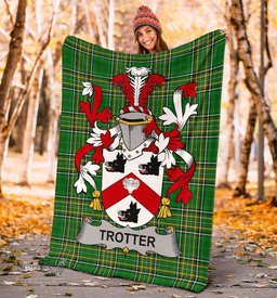 Scottish Trotter Coat of Arms Family Crest Ireland Blanket Irish National Tartan Irish County Blanket