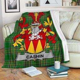 Scottish Cashin or McCashine Coat of Arms Family Crest Ireland Blanket Irish National Tartan Irish County Blanket