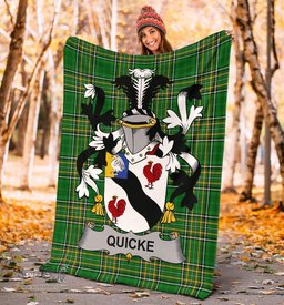 Scottish Quicke Coat of Arms Family Crest Ireland Blanket Irish National Tartan Irish County Blanket